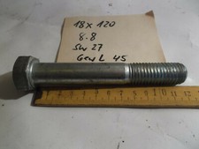 Sechskant-Stahlschraube M18x120mm ,Härte 8.8, SW 27mm, Gewindelänge 45mm (FG79)