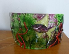 Vintage Glas Tisch Wand Lampe Aquarium Alfredo Barbini für Cenedese Murano