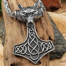 Massiver Wolf Thor's Hammer mit mit einer Königskette aus Edelstahl - 60 cm