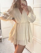 Zara Kleid Creme Sommer Dress