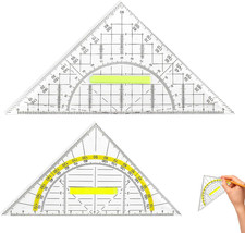 2 Stück Geodreieck Set,Geodreieck Mit Griff,20 cm und 14 cm Geodreieck Groß,Komb