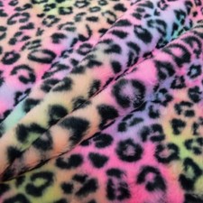 Fellimitat Mini Leo Pastell Plüsch Kuschelfell Leoprint Wellnessfleece kuschelig