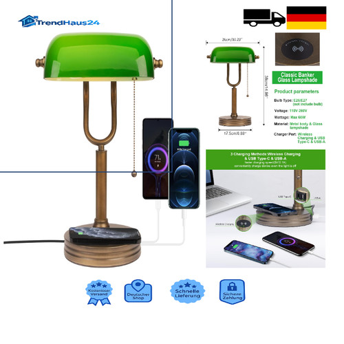 Banker schreibtischlampe glas - banker,