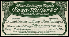 Alte Reklame 1909 Rosa Müller Kompl. Braut + Baby-Ausstattungen Neumarkt Leipzig