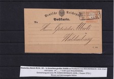 AC508) Deutsches Reich Brustschild Postkarte REICHENBACH SCHLESIEN nach Waldenbu