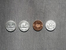 4 Münzen Deutsche Eisenbahn - 150 Jahre Adler und 125 Jahre Krokodil (selten)