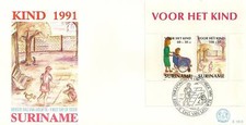 BRIEF ERSTER TAG NIEDERLANDE BRIEFMARKE SURINAME 1991 