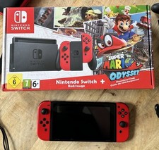 Nintendo Switch Konsole, Mario Odyssey Edition inkl. OVP, tasche, micro-sd,rot