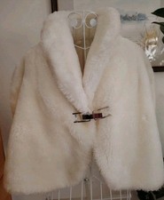 Bolero Umhang Stola Braut Hochzeit Kunstfell Teddy Gr. 36-42 (S/M)