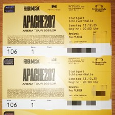 Apache 207 Konzert 2x SITZPLATZ Tickets REIHE 1, 13.12.2025 Stuttgart