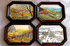 Die 4Jahreszeiten, Kalenderbilder im Rahmen unter Glas , 20cm x15cm , siehe Foto