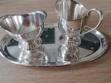 Versilbertes Sahne Zucker Set