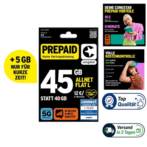 Congstar prepaid sim - prepaid,