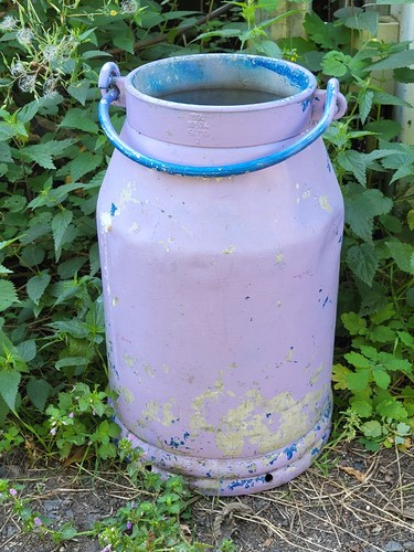 Große alte milchkanne alu - milchkanne,