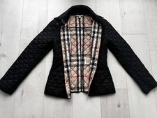 NEU Burberry Damen Stepp Jacke Nova Check Schwarz Gr XS NP 990,00€