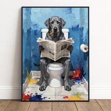 Lustiges Hund Poster Gäste WC
