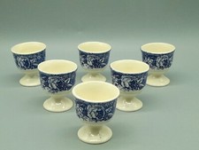 Palissy Pottery England Thames River Scenes 6 Eierbecher blau 5 cm