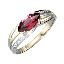 585 gelbgold damenring bicolor - 585,