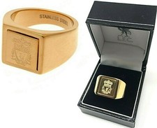 LIVERPOOL FC LIZENZIERTER SIEGELRING VERGOLDET MIT WAPPEN KOMPLETT IN GESCHENKBOX LFC