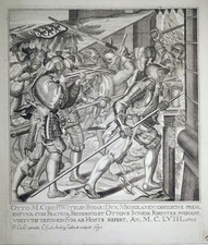 Kupferstich, Otto I. vor Mailand, P. Candid/ C.G. v. Amling ,1697 Tapisserie