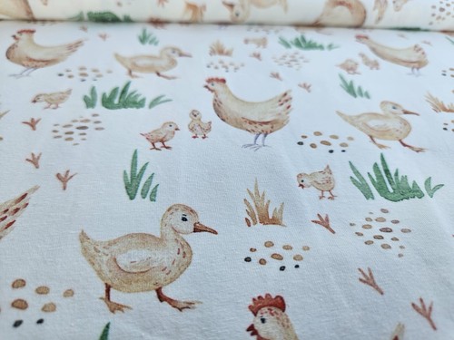 Baumwolljersey hühner enten - hühner,