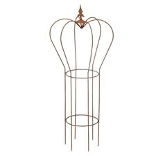 Rankgitter Rankhilfe Staudenhalter rund mit Drahtkrone Metall mit Edelrost 113cm