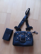 elegantes Set: Tasche Partytasche & Geldbörse Protemonnaie von GUESS schwarz TOP