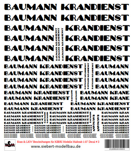 Decal baumann krandienst für - decal,