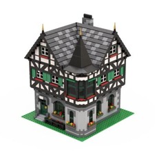 Modubrix Mocs Spielzeugblöcke Medieval Timbered house Fachwerkhaus Bausatz
