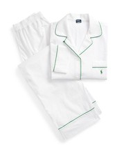 Polo Ralph Lauren Damen Pyjama Madison PJ Set - Summer Soft Seersucker Schlafanz