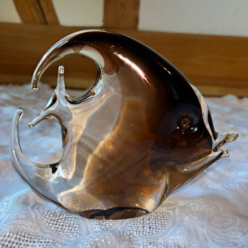 Murano glasfigur fisch braun - glasfigur,