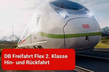 DB Bahn Freifahrt Flex 2. Klasse Hin- und Rück e-Token Gutschein bis 05.06.26