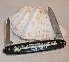 TASCHENMESSER Reklame 100 J. SCHNEIDER SAMEN Stuttgart HENKEL MÜLLER Solingen T1