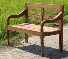 Gartenbank 100cm 2-Sitzer Premium Teak Bank Outdoor Sitzbank Bank Terrasse Garte