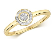 9 kt Gelbgold Diamant Halo