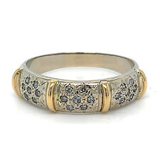 18K 750 Bicolor Gold Damenring 0,40 Ct. Diamanten RG 63 Eleganter Design Ring