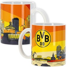 BVB Tasse Skyline bunt Borussia Dortmund Kaffeebecher Becher BVB Fanartikel Shop