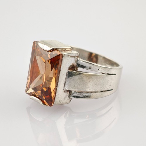 Silberring mit rauchquarz aus - silberring,