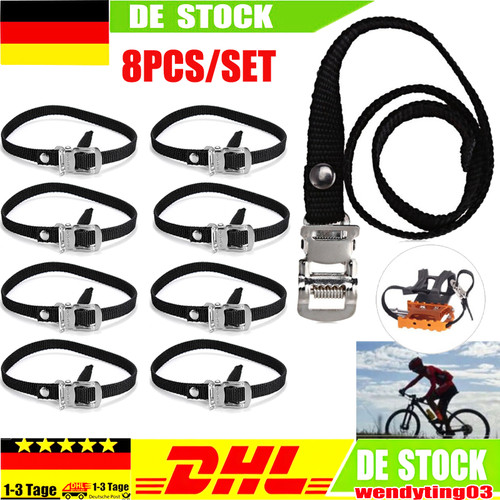 Fahrrad pedalriemen schwarz - 8x,