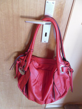 CROMIA Handtasche Tasche Shopper Schultertasche orange-rot LEDER TOP!