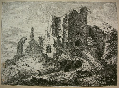 Landschaft mit burgruine - mit,