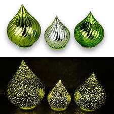 3 Glastropfen im Rillendesign