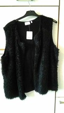 Fell Weste Schwarz Fake Fur XL Neu Blogger