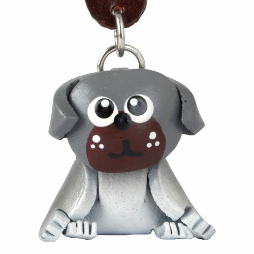 Schlüsselanhänger leder mops - leder,