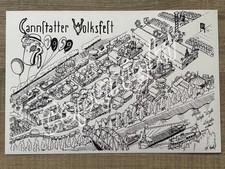LAGEPLAN CANNSTATTER VOLKSFEST 1959 DIN A4 - Kirmes Schausteller Wasen Stuttgart