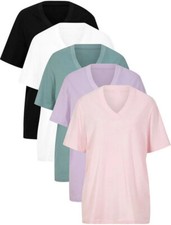 5x Damen Shirt Long rosa pink