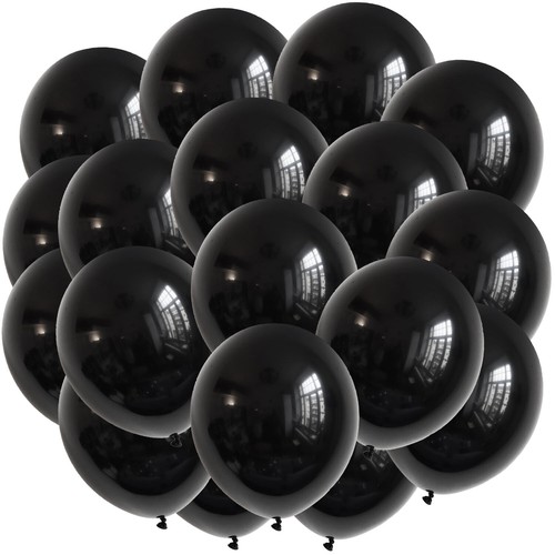 50x schwarze latex luftballons - 50x,