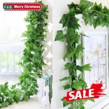 12 Stränge Kunst Efeu Girlande Kunstblume Ranken grün Kunstpflanze Blätter Rebe