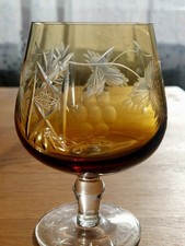Cognac Marsala  12,5 H  Traube  Bleikristall AnnaHutte Handgefertigt 