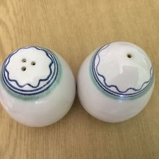 Salz & Pfefferstreuer Eiförmig Keramik Salz & Pfefferstreuer Weiß/blau/grün
